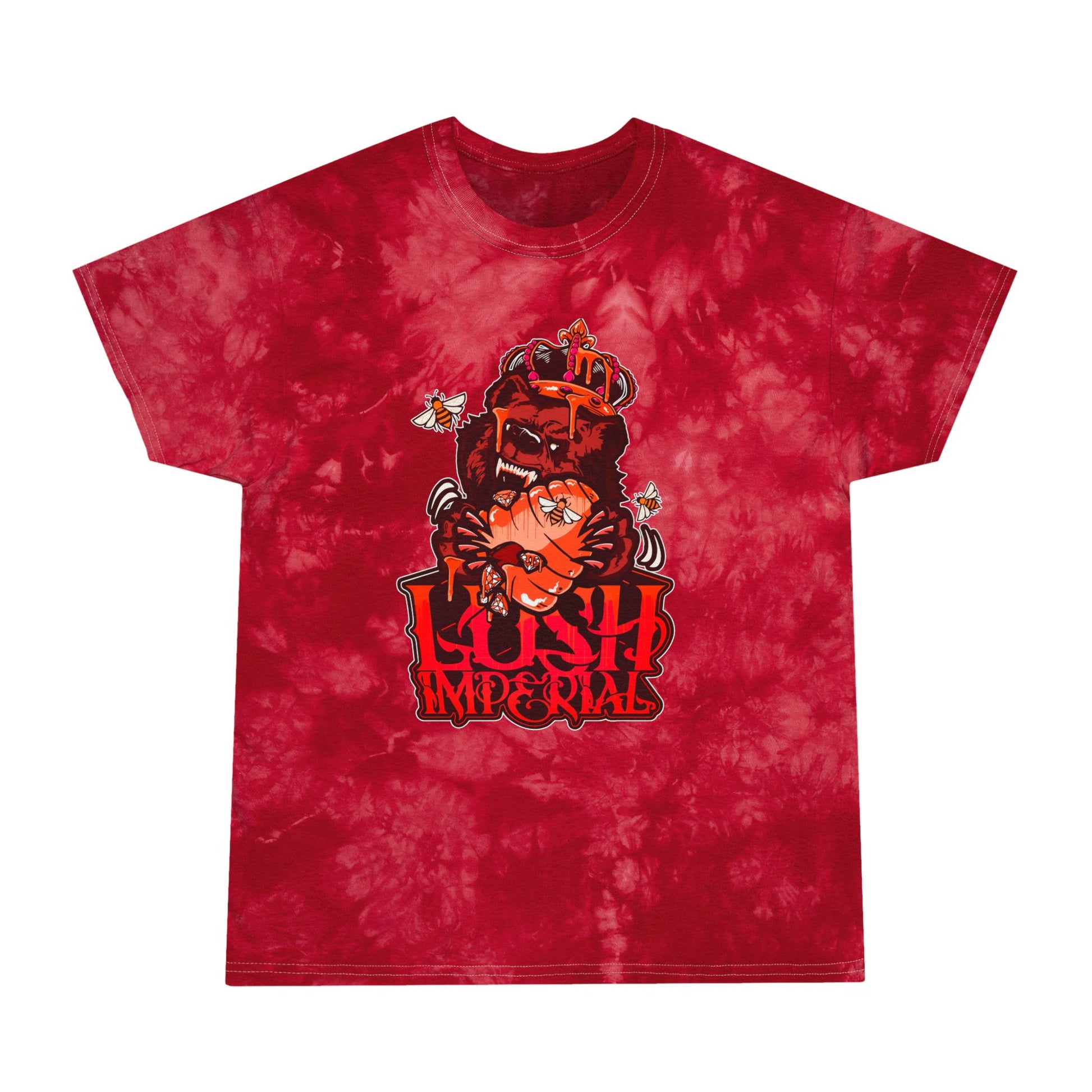 Iconic Bear  Red Vibrant Tie-Dye Tee
