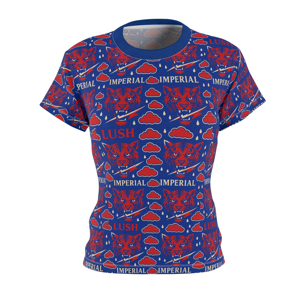 Royal Blue And Red Lush Imperial Women's Tee