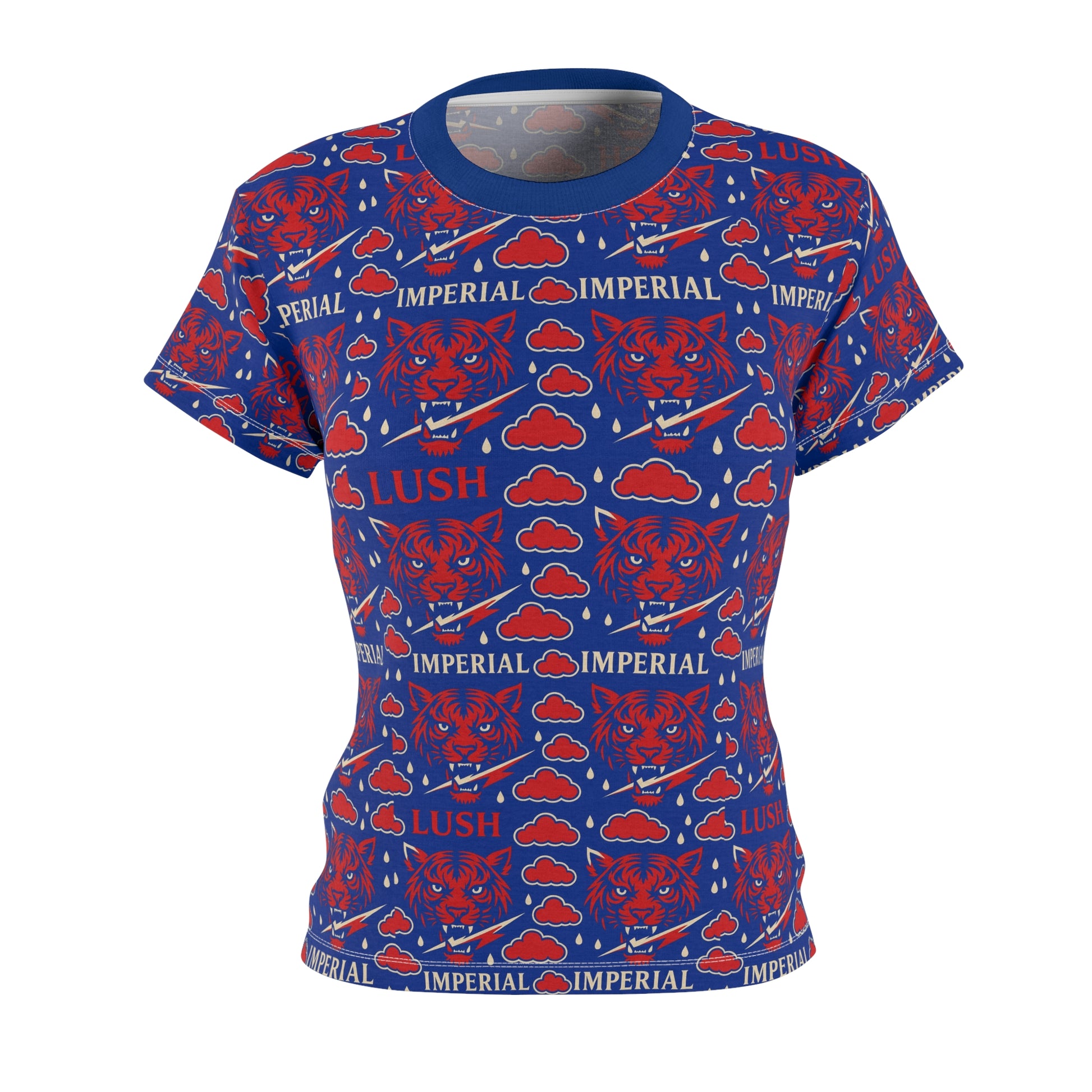 Royal Blue And Red Lush Imperial Women's Tee