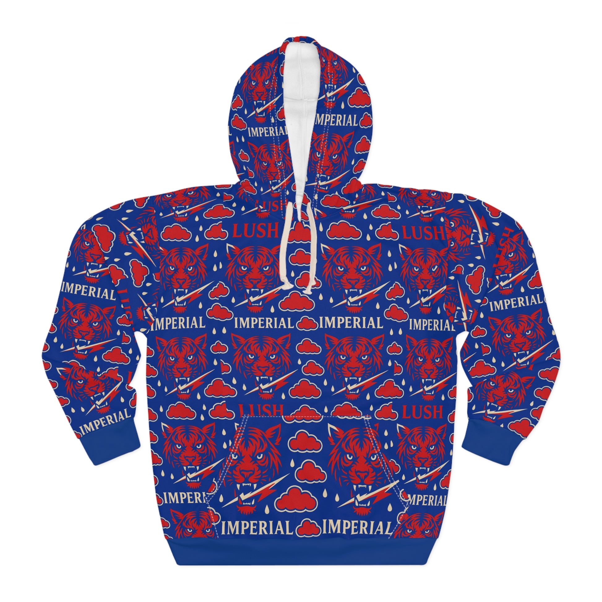 Royal Blue 7 Red  Voltage Vibrant Unisex Pullover Hoodie