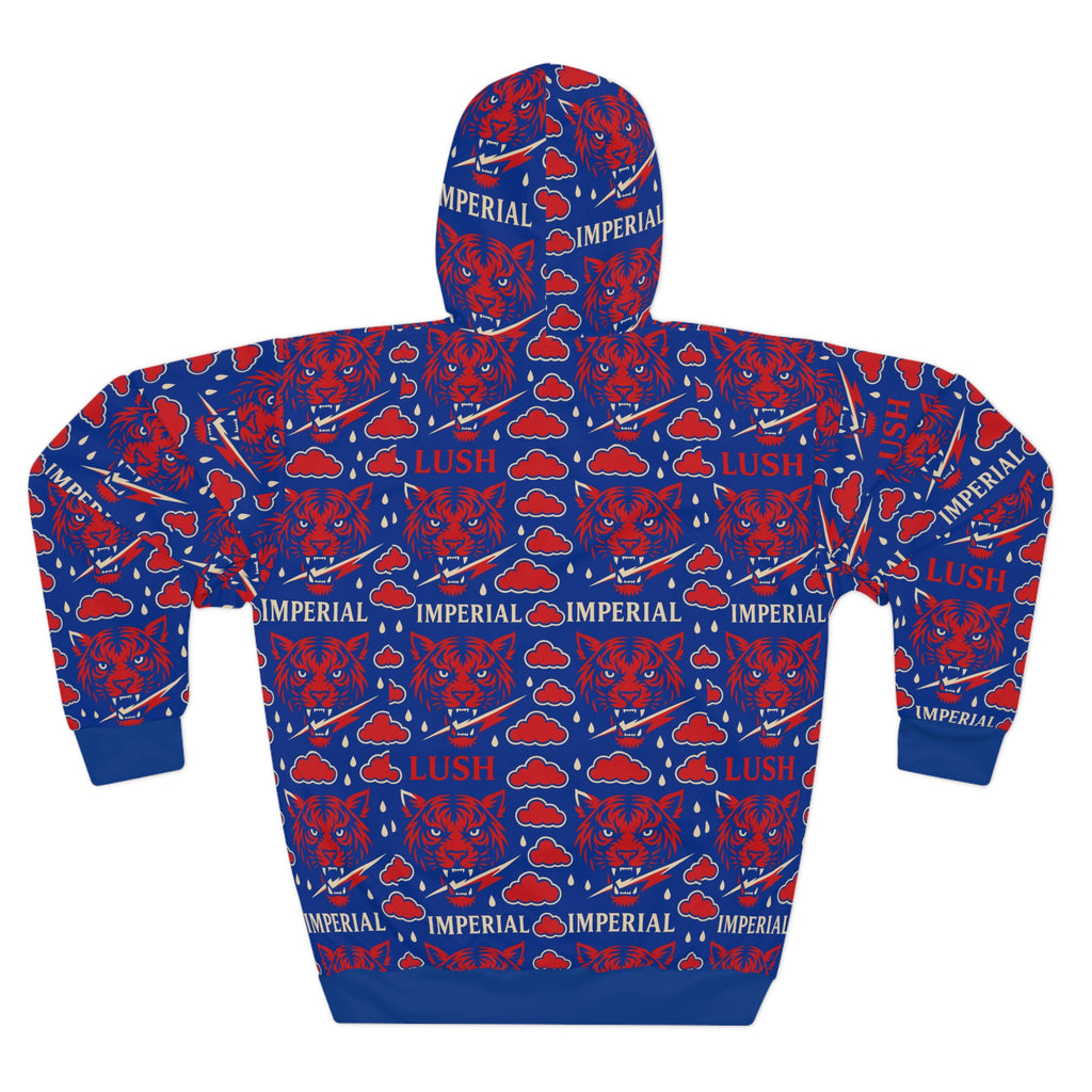 Royal Blue 7 Red  Voltage Vibrant Unisex Pullover Hoodie