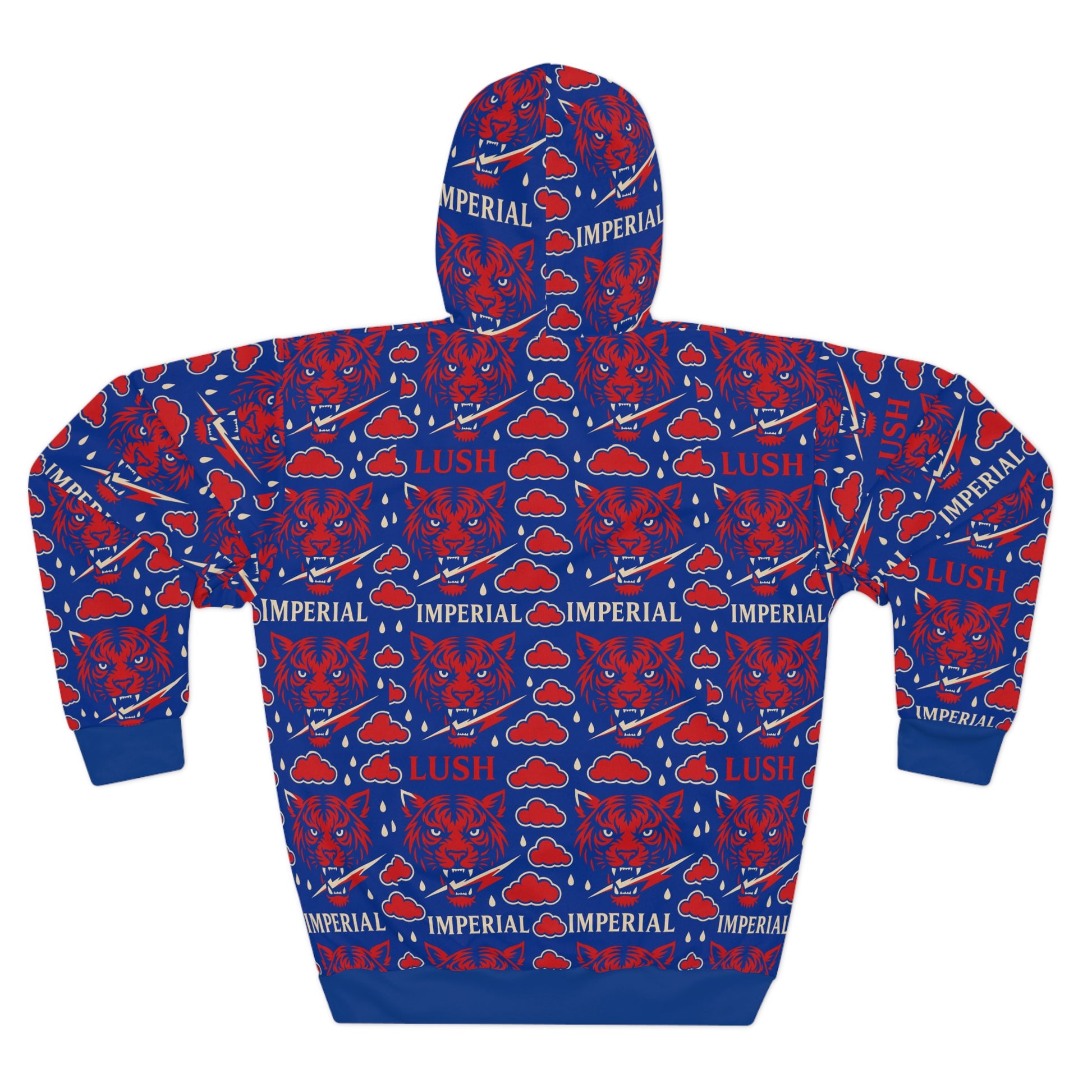 Royal Blue 7 Red  Voltage Vibrant Unisex Pullover Hoodie