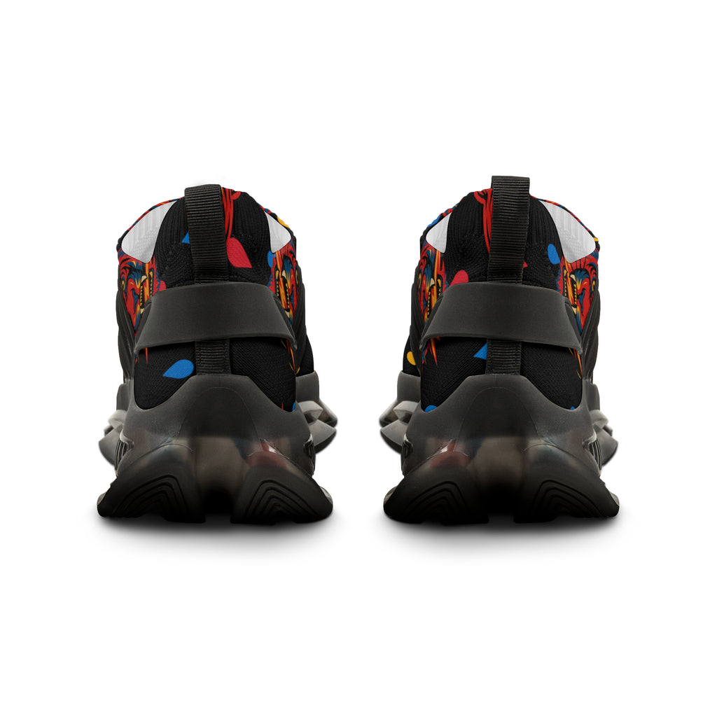 Men's Mesh Sneakers — Bold Red Tiger Print Athletic Shoes