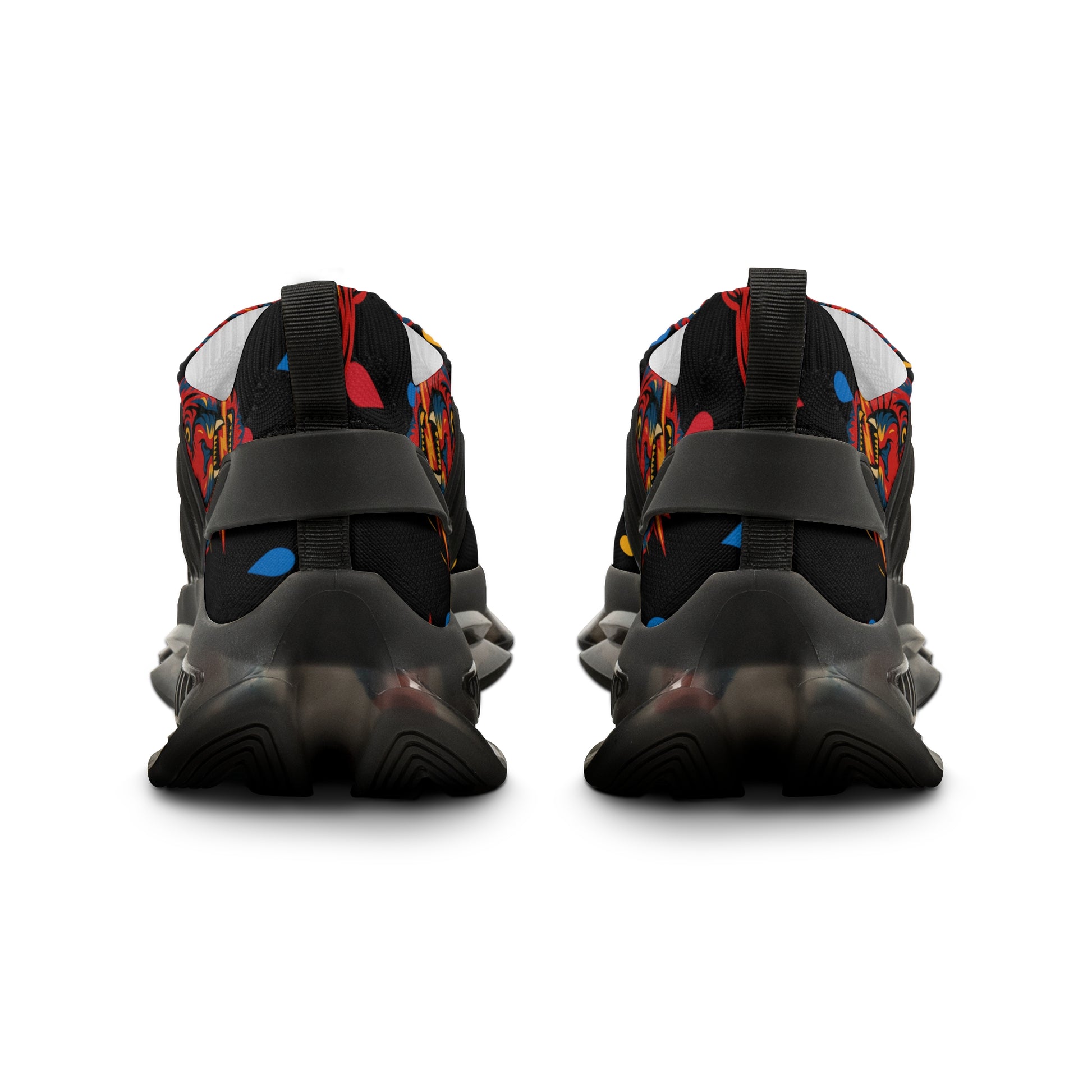 Men's Mesh Sneakers — Bold Red Tiger Print Athletic Shoes