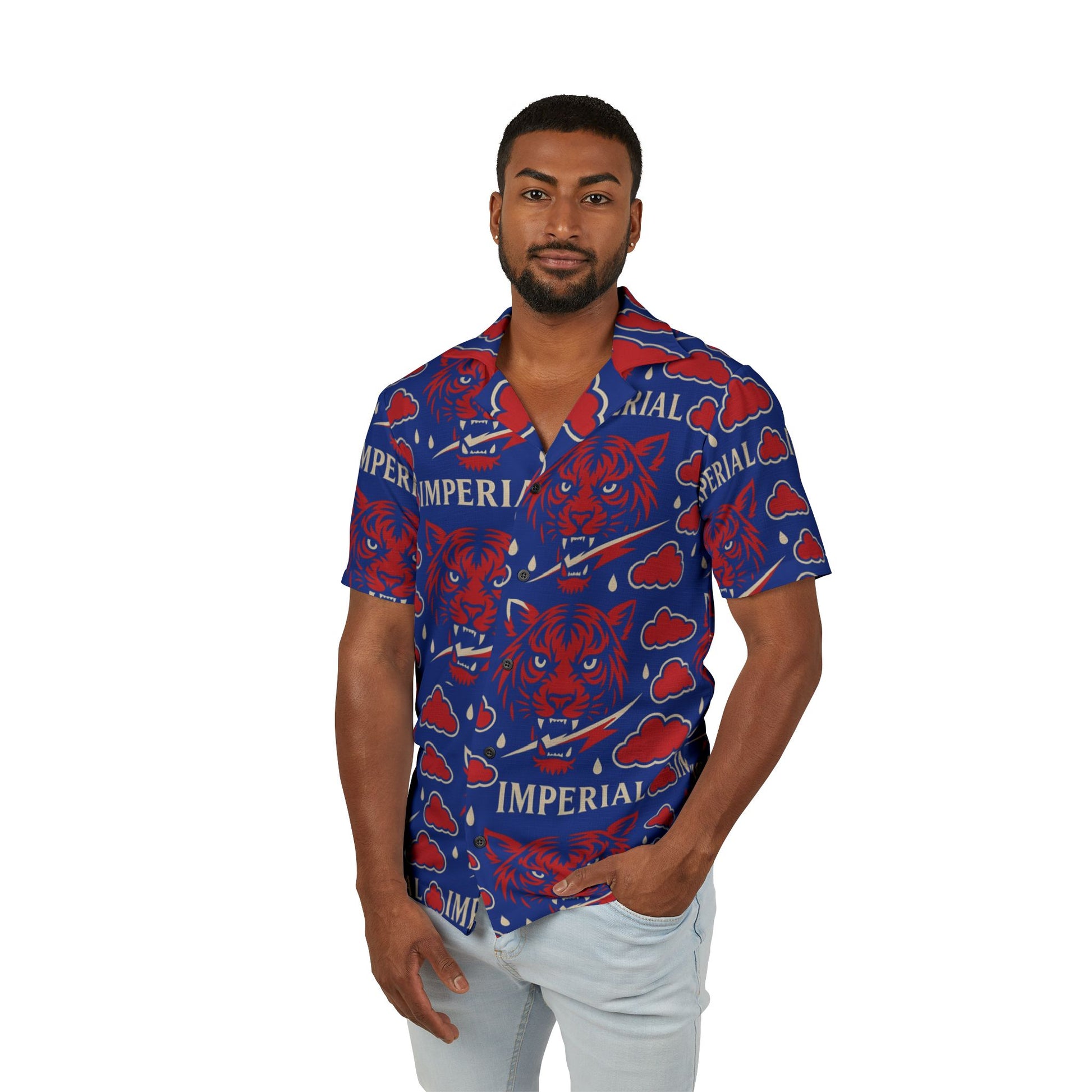 Polyester Royal Voltage Red & Blue Shirt