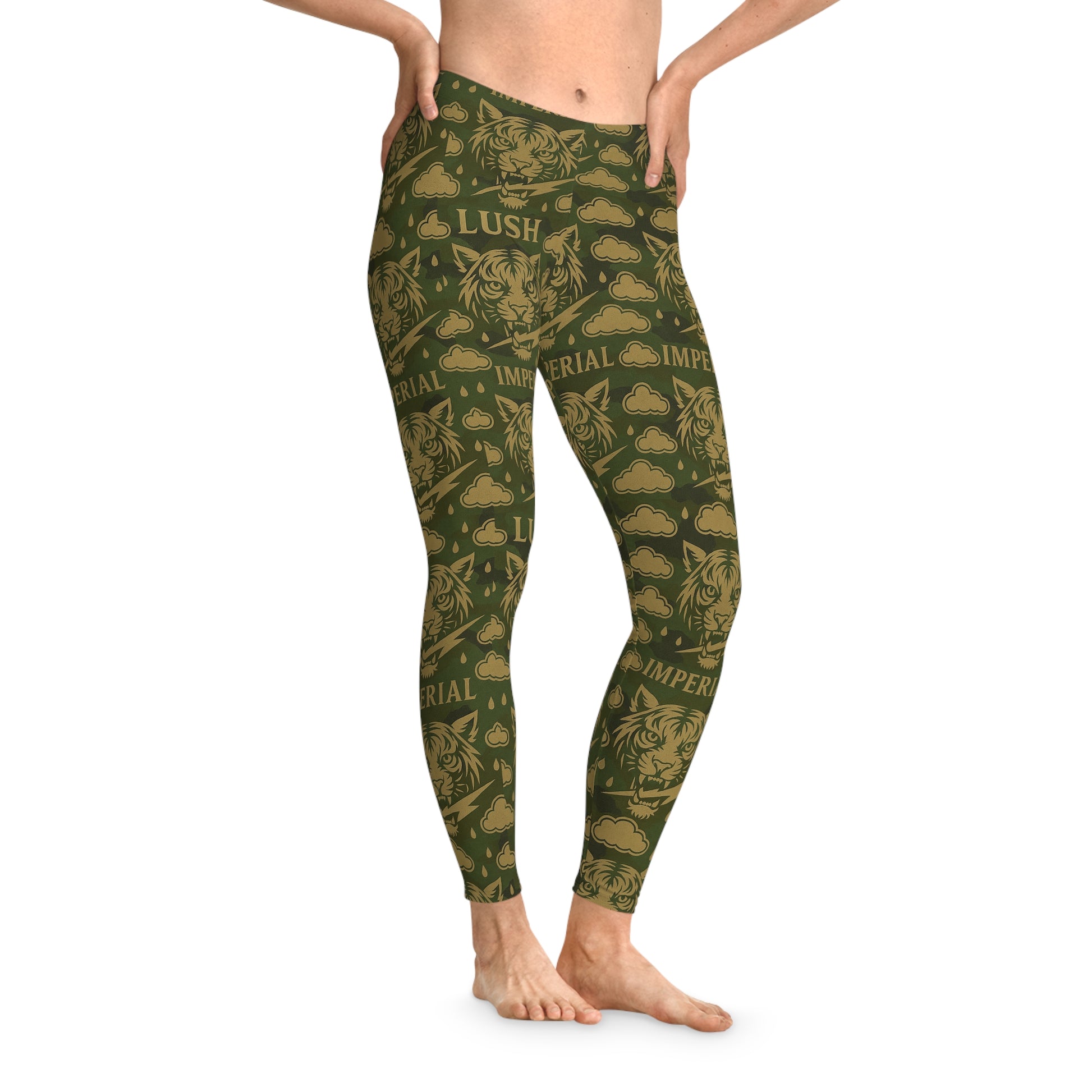Lush Imperial Pattern Leggings, Trendy Activewear, Yoga Pants, Unique Gift for Fitness Lovers, Comfortable Everyday Wear