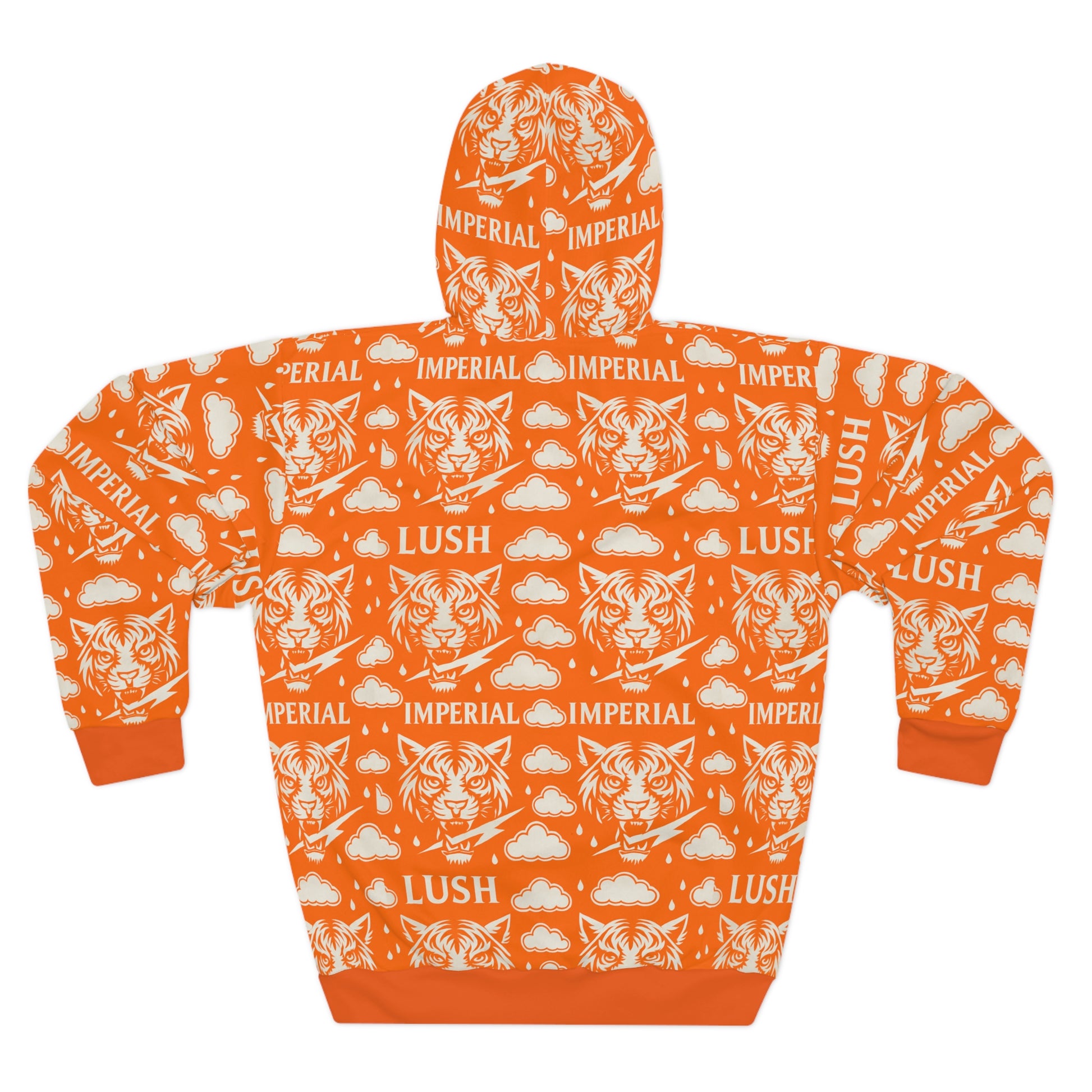Orange Royal Voltage Unisex Pullover Hoodie (AOP)