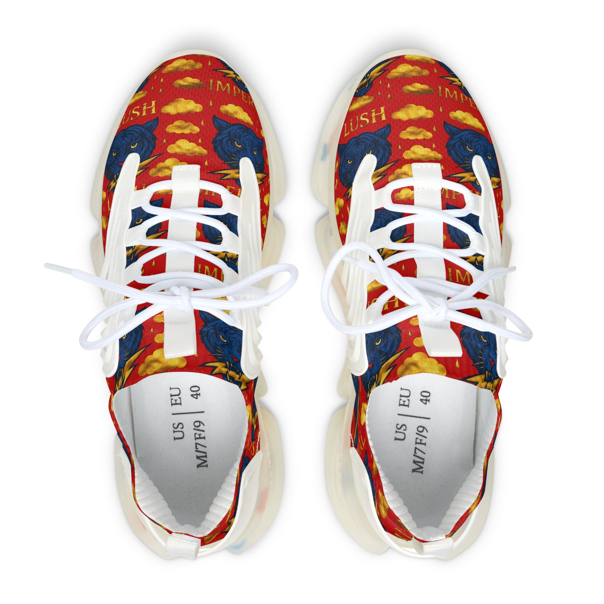 Women's Mesh Sneakers — Bold Vintage Floral Graphic Athletic Shoes