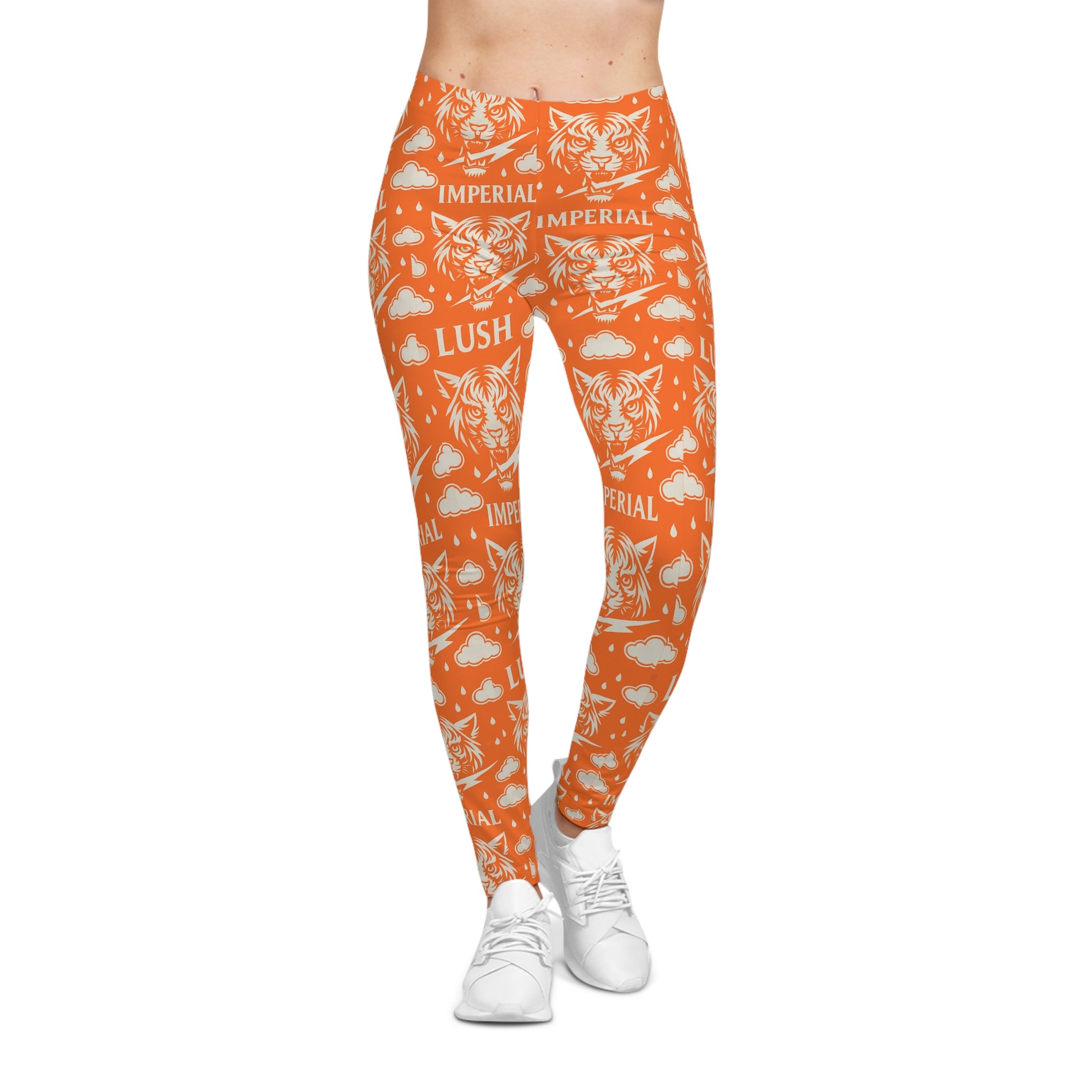 Orange Royal Voltage Women's Casual Leggings (AOP)