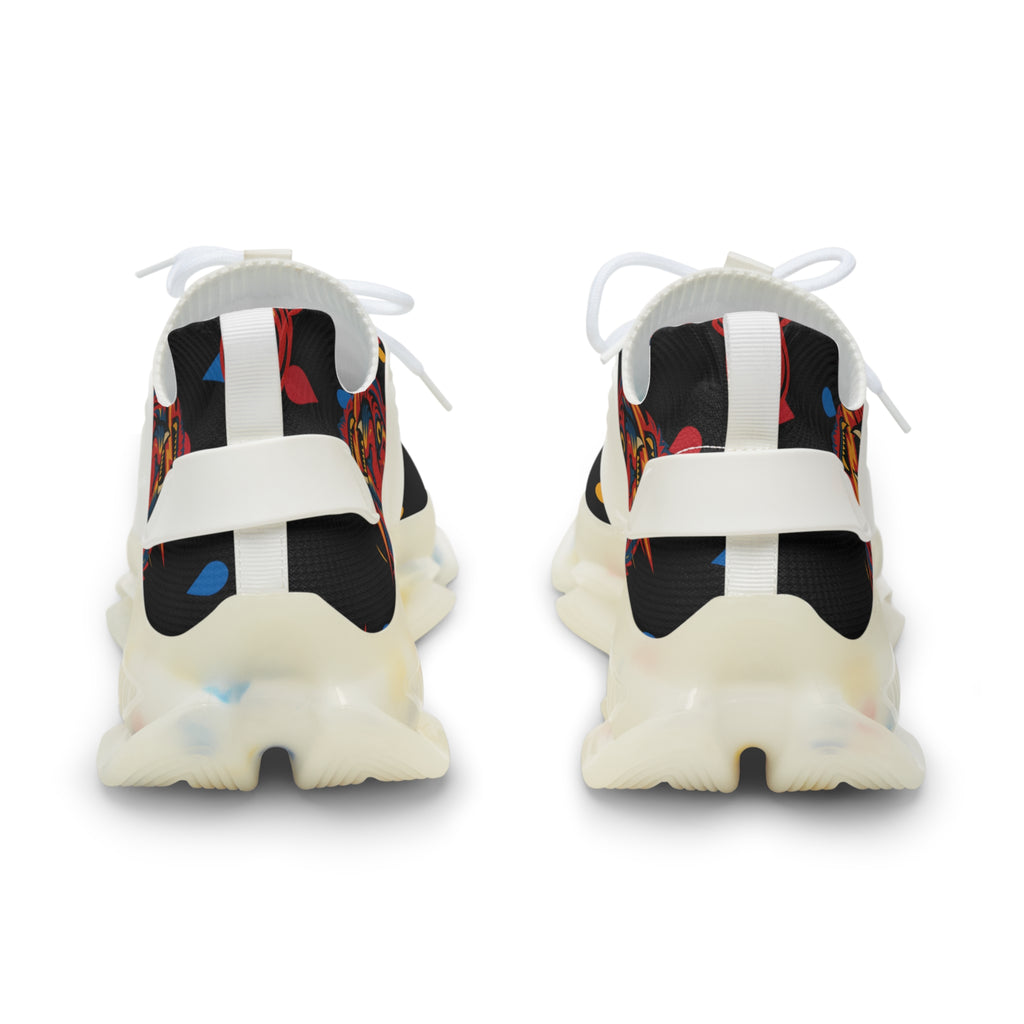 Men's Mesh Sneakers — Bold Red Tiger Print Athletic Shoes