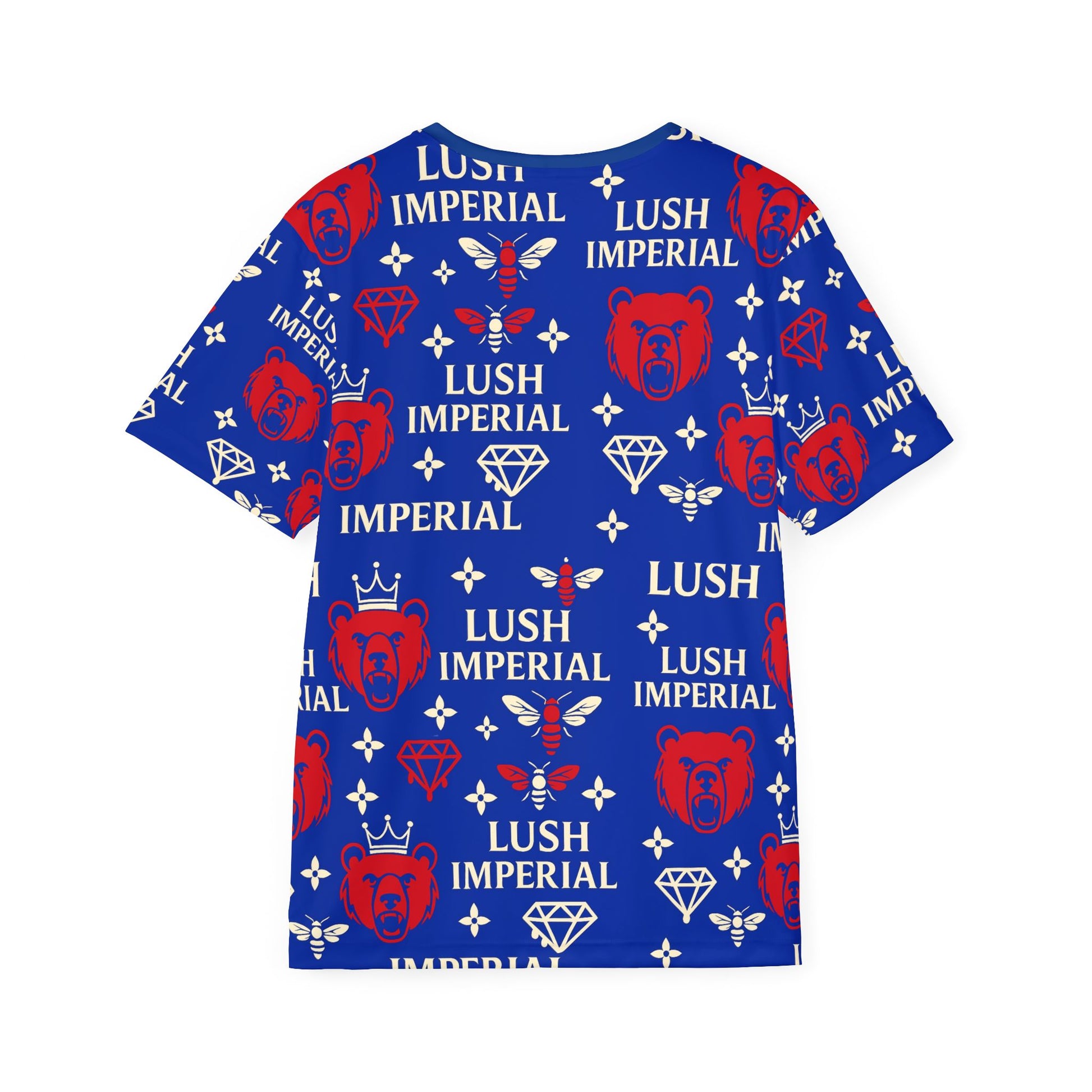Lush Imperial Bear Red & Blue Jersey Silk Shirt