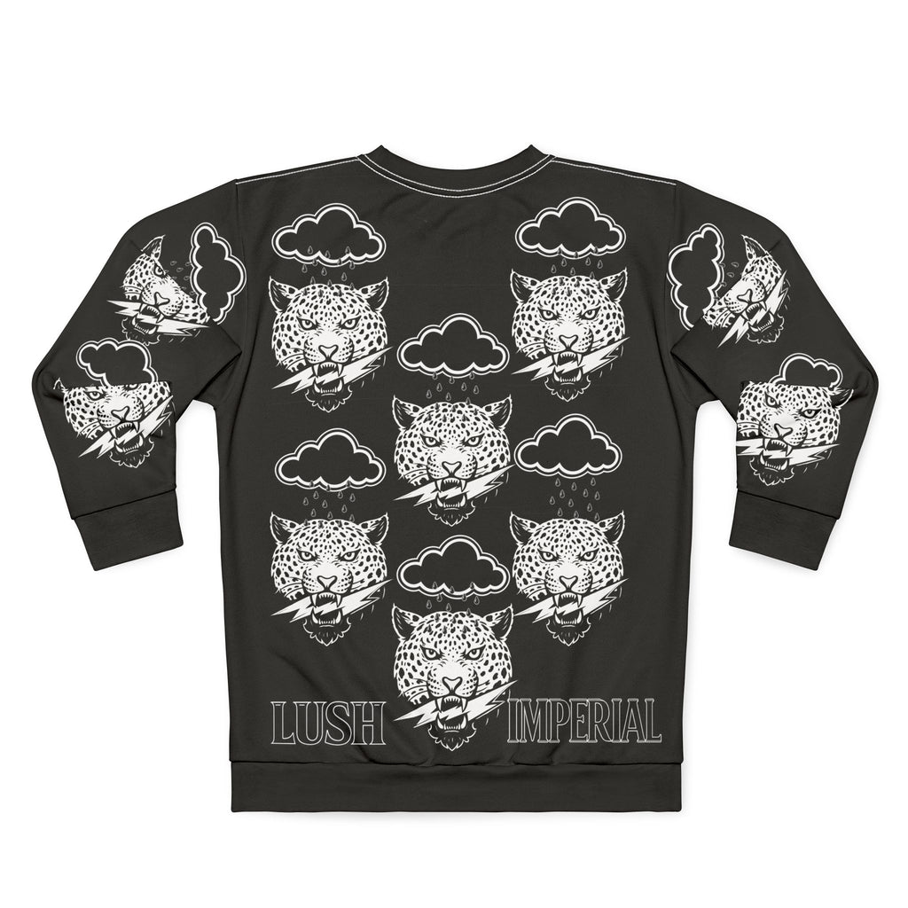 "Leopard Clouds Graphic Sweatshirt — Lush Imperial All-Over Print"