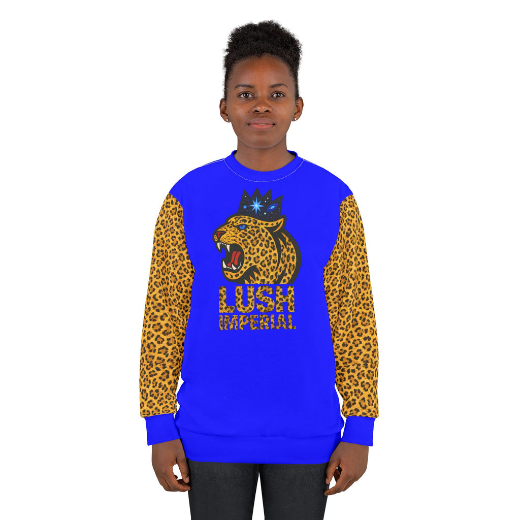Leopard Crown Sweatshirt — "Lush Imperial" Graphic Pullover