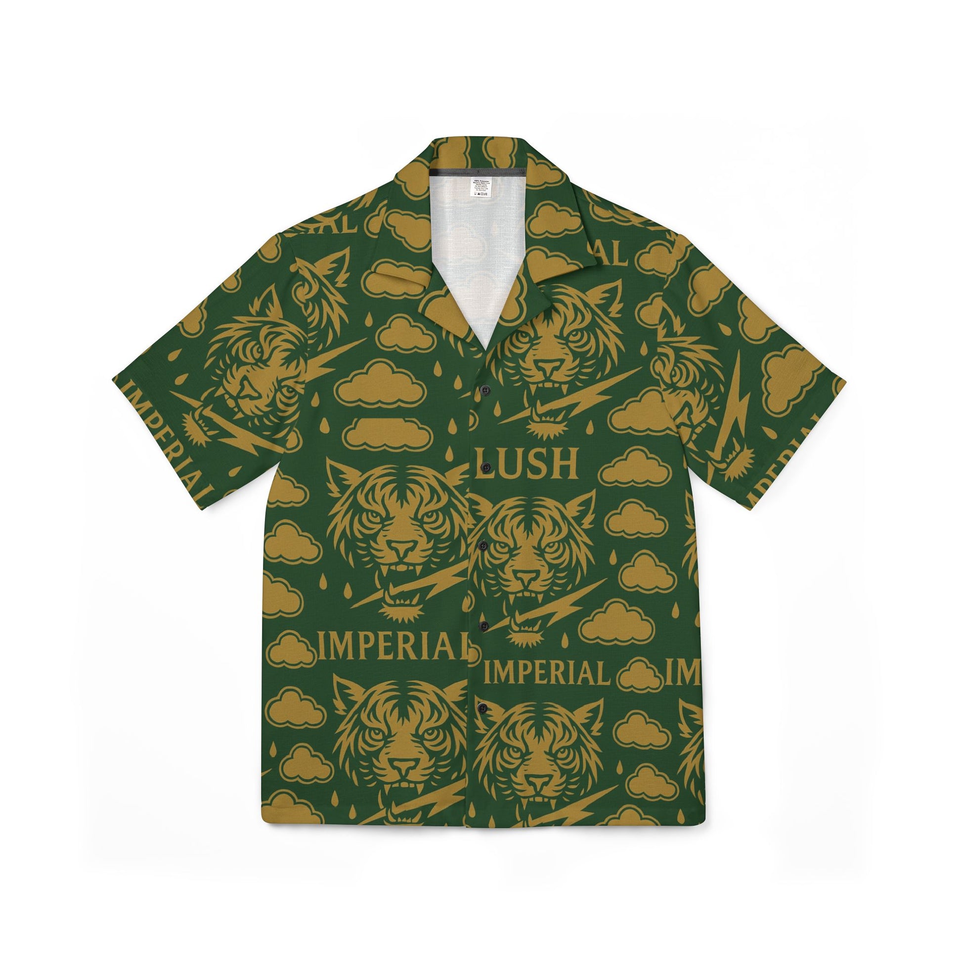 Polyester Green & Gold Lush Imperial Shirt