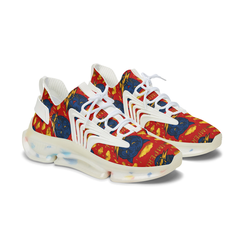 Women's Mesh Sneakers — Bold Vintage Floral Graphic Athletic Shoes