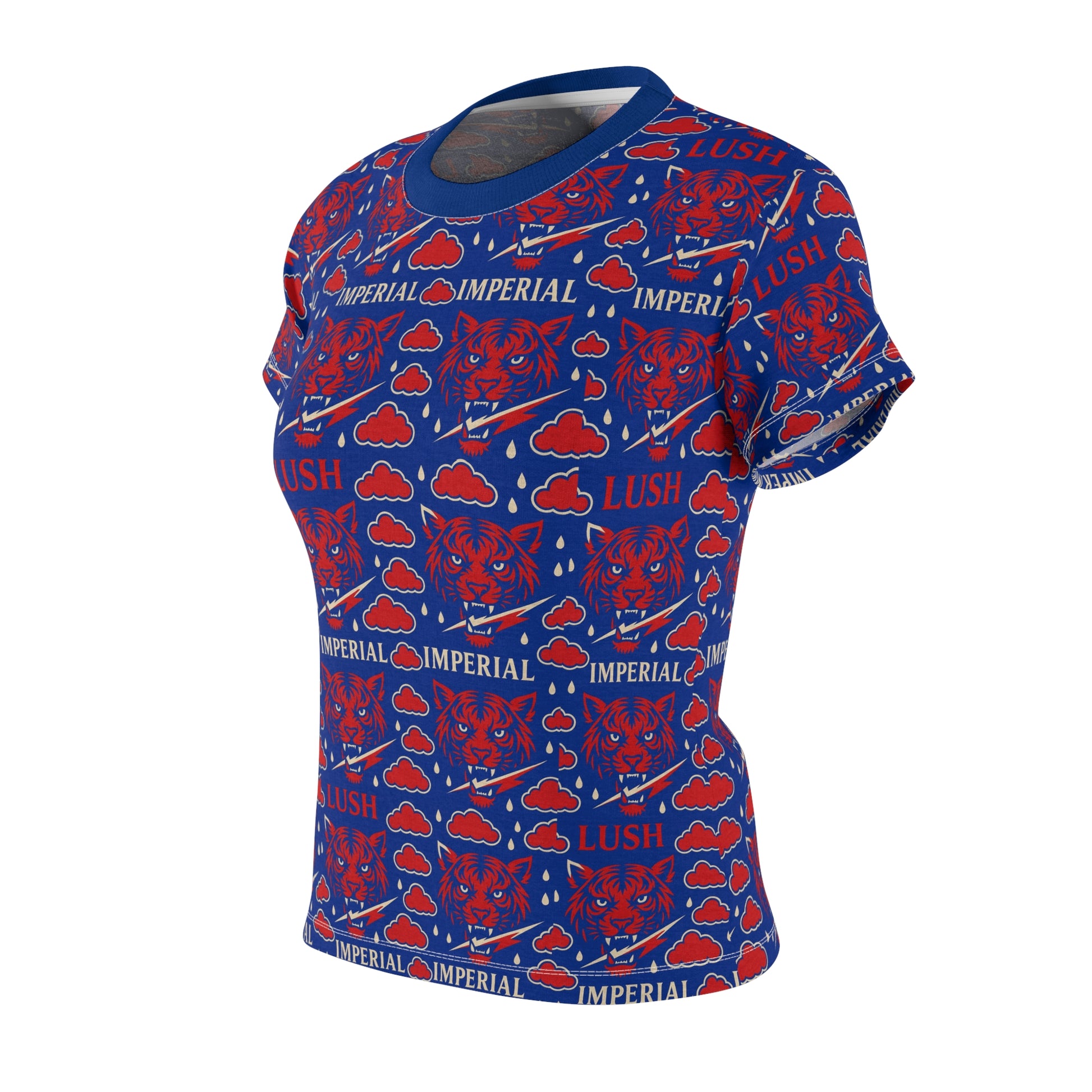 Royal Blue And Red Lush Imperial Women's Tee