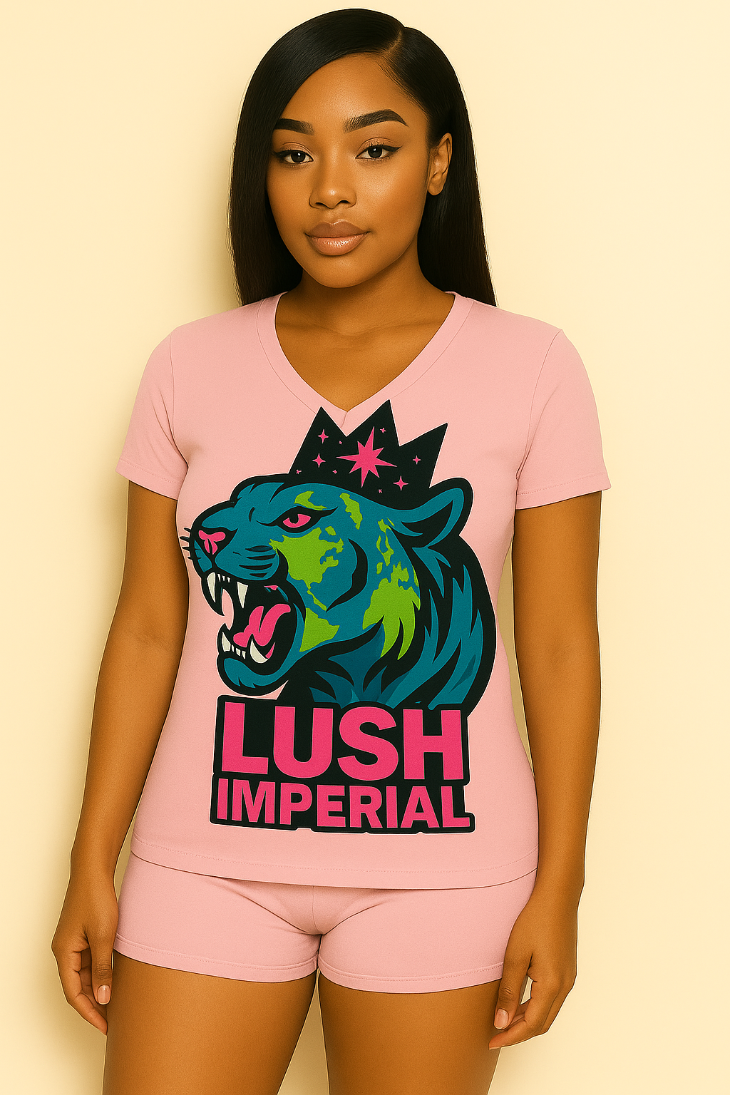 Lush Imperial “Cosmic Panther” Tee – Pink Royal Edition